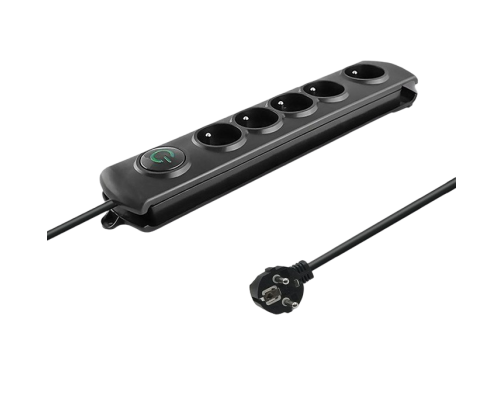 Listwa antyprzepięciowa Qoltec 5 gniazd 3m czarna z włącznikiem Quick Switch