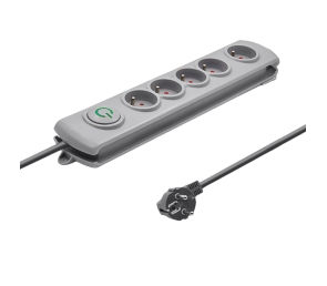 Listwa antyprzepięciowa Qoltec 5 gniazd 3m szara z wyłącznikiem Quick Switch