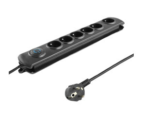 Listwa antyprzepięciowa Qoltec 6 gniazd 5m z włącznikiem Quick Switch czarna