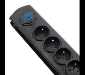 Listwa antyprzepięciowa Qoltec 6 gniazd 5m z włącznikiem Quick Switch czarna