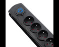 Listwa antyprzepięciowa Qoltec 6 gniazd 5m z włącznikiem Quick Switch czarna Listwa antyprzepięciowa Qoltec 6 gniazd 5m z włącznikiem Quick Switch czarna