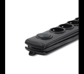 Listwa antyprzepięciowa Qoltec 6 gniazd 5m z włącznikiem Quick Switch czarna