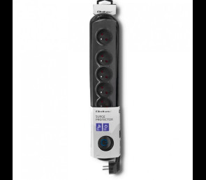 Listwa antyprzepięciowa Qoltec 6 gniazd 5m z włącznikiem Quick Switch czarna