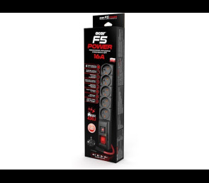Listwa zasilająca Acar F5 Power 1.5m 16A czarna 5 gniazd przeciwprzepięciowa