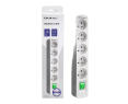 Listwa zasilająca Qoltec 5 gniazd 1.8m biało-szara z włącznikiem Quick Switch Listwa zasilająca Qoltec 5 gniazd 1.8m biało-szara z włącznikiem Quick Switch