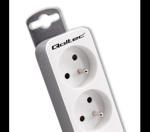 Listwa zasilająca Qoltec 5 gniazd 1.8m biało-szara z włącznikiem Quick Switch