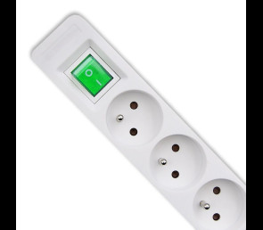 Listwa zasilająca Qoltec 5 gniazd 1.8m biało-szara z włącznikiem Quick Switch