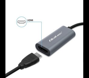 Adapter Qoltec aluminiowy USB-C na HDMI 4K 60Hz do laptopa i smartfona