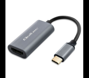 Adapter Qoltec aluminiowy USB-C na HDMI 4K 60Hz do laptopa i smartfona