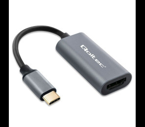 Adapter Qoltec aluminiowy USB-C na HDMI 4K 60Hz do laptopa i smartfona