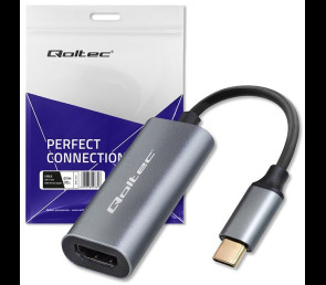Adapter Qoltec aluminiowy USB-C na HDMI 4K 60Hz do laptopa i smartfona