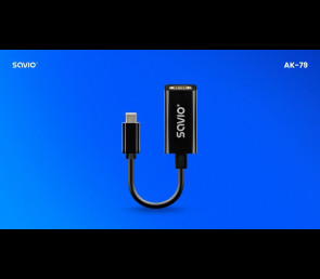 Adapter SAVIO AK-79 USB-C HDMI 4K 30Hz kompaktowy Plug Play