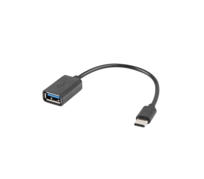 Adapter USB-C USB-A 2.0 15cm OTG czarny do smartfona i komputerów