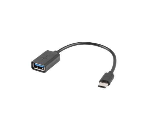 Adapter USB-C USB-A 2.0 15cm OTG czarny do smartfona i komputerów