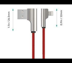 AUKEY CB-AL01 Red 2m kabel USB Lightning kątowy nylonowy ultraszybki