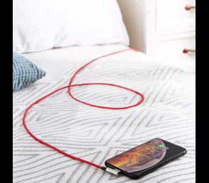 AUKEY CB-AL01 Red 2m kabel USB Lightning kątowy nylonowy ultraszybki