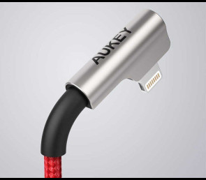 AUKEY CB-AL01 Red 2m kabel USB Lightning kątowy nylonowy ultraszybki