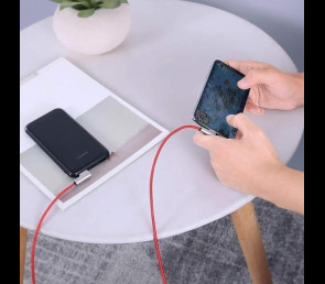 AUKEY CB-AL01 Red 2m kabel USB Lightning kątowy nylonowy ultraszybki