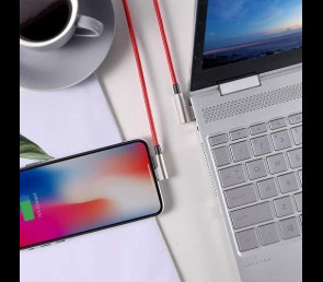AUKEY CB-AL01 Red 2m kabel USB Lightning kątowy nylonowy ultraszybki