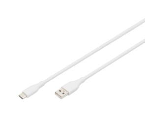 Digitus Kabel zasilający silikonowy USB-A do USB-C 60W 0,5m biały