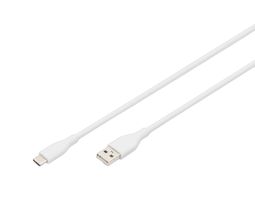Digitus Kabel zasilający silikonowy USB-A do USB-C 60W 0,5m biały