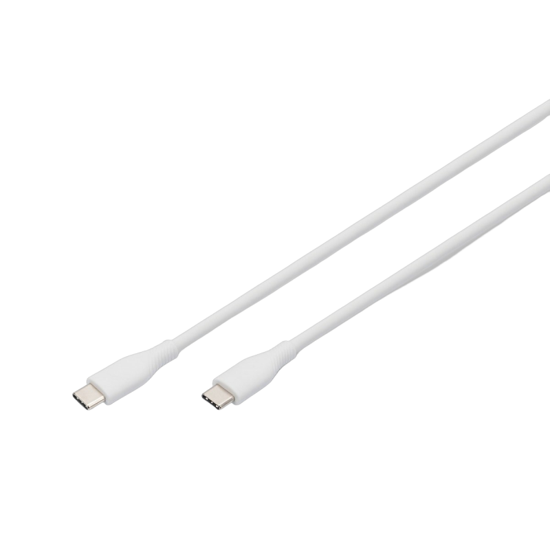 Digitus Kabel zasilający USB-C 1m 60W biały silikonowy Digitus Kabel zasilający USB-C 1m 60W biały silikonowy