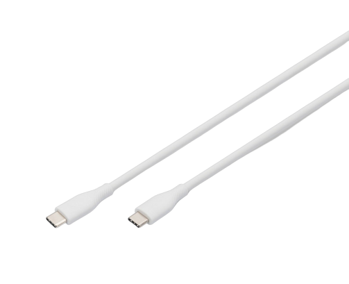 Digitus Kabel zasilający USB-C 1m 60W biały silikonowy