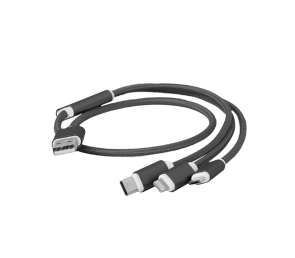 Gembird Kabel USB 3w1 1m czarny do ładowania smartfonów