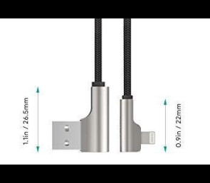 Kabel AUKEY CB-AL01 USB Lightning 2m czarny kątowy MFi ultraszybki