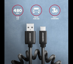 Kabel AXAGON BUCM-AM20TB Twister USB-C USB-A 1,1m wytrzymały transfer