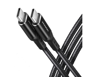 Kabel AXAGON BUCM-CM15AB USB-C 1.5m premium PD 60W oplot ALU czarny