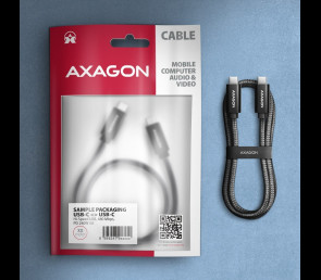 Kabel AXAGON BUCM2-CM10AB USB-C 1m 240W PD szybkie ładowanie aluminiowy
