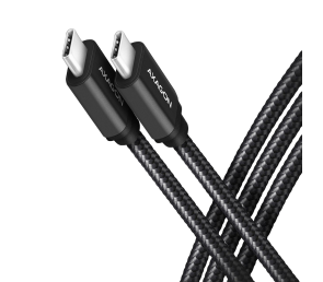 Kabel AXAGON BUCM3-CM10AB USB-C 3.2 Gen1 1m PD 60W wytrzymały oplot czarny