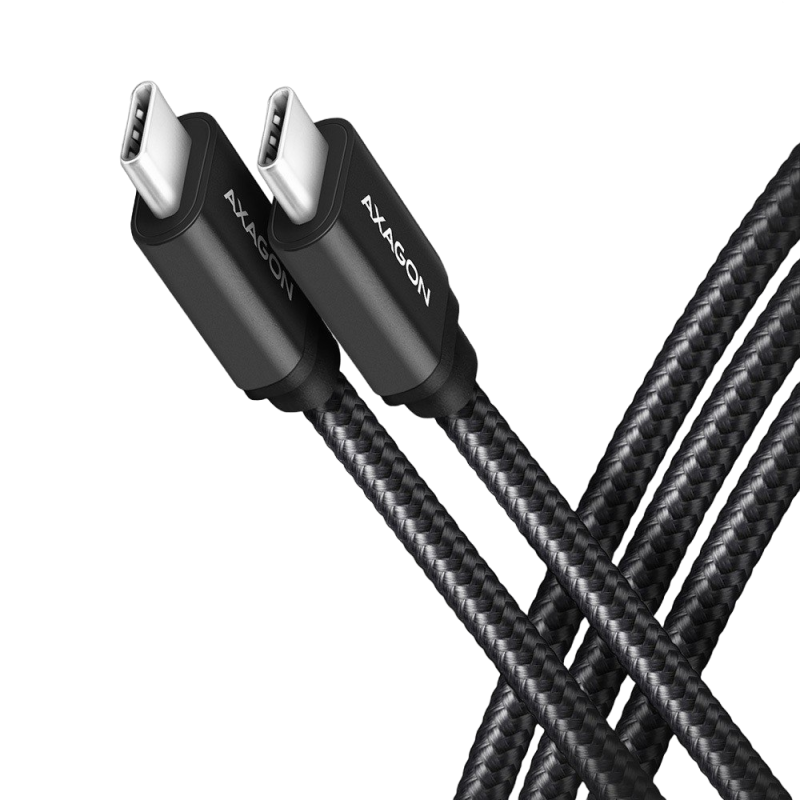 Kabel AXAGON BUCM3-CM10AB USB-C 3.2 Gen1 1m PD 60W wytrzymały oplot czarny Kabel AXAGON BUCM3-CM10AB USB-C 3.2 Gen1 1m PD 60W wytrzymały oplot czarny