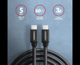 Kabel AXAGON BUCM3-CM10AB USB-C 3.2 Gen1 1m PD 60W wytrzymały oplot czarny Kabel AXAGON BUCM3-CM10AB USB-C 3.2 Gen1 1m PD 60W wytrzymały oplot czarny