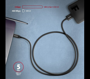 Kabel AXAGON Micro-B USB USB-C 3.2 Gen1 1m szybki transfer ładowanie