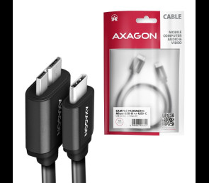 Kabel AXAGON Micro-B USB USB-C 3.2 Gen1 1m szybki transfer ładowanie