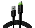 Kabel Green Cell GC Ray USB-C 120cm z LED szybkie ładowanie Kabel Green Cell GC Ray USB-C 120cm z LED szybkie ładowanie