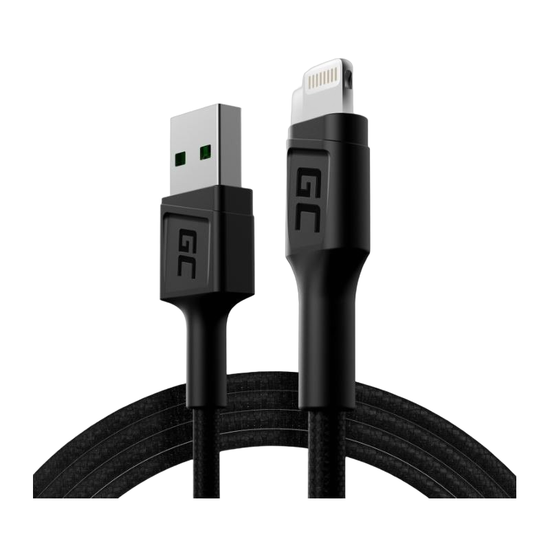 Kabel Green Cell Ray USB Lightning 120 cm szybkie ładowanie LED Kabel Green Cell Ray USB Lightning 120 cm szybkie ładowanie LED