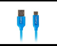 Kabel Lanberg Premium USB CM - AM 2.0 1m niebieski 5A pełna miedź Kabel Lanberg Premium USB CM - AM 2.0 1m niebieski 5A pełna miedź