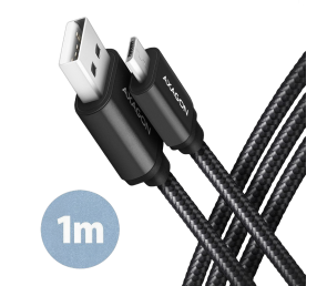Kabel MicroUSB AXAGON BUMM-AM10AB 1m 2 4A szybkie ładowanie wytrzymały