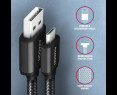 Kabel MicroUSB AXAGON BUMM-AM10AB 1m 2 4A szybkie ładowanie wytrzymały Kabel MicroUSB AXAGON BUMM-AM10AB 1m 2 4A szybkie ładowanie wytrzymały