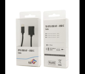 Kabel OTG USB C 15cm czarny do smartfona i tabletu