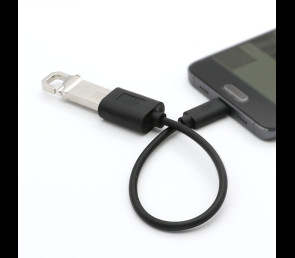 Kabel OTG USB C 15cm czarny do smartfona i tabletu