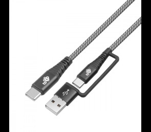 Kabel TB 2w1 USB C - USB C z USB A 1.2 m moc 60W uniwersalny