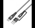 Kabel TB 2w1 USB C - USB C z USB A 1.2 m moc 60W uniwersalny Kabel TB 2w1 USB C - USB C z USB A 1.2 m moc 60W uniwersalny