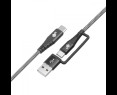 Kabel TB 2w1 USB C - USB C z USB A 1.2 m moc 60W uniwersalny Kabel TB 2w1 USB C - USB C z USB A 1.2 m moc 60W uniwersalny