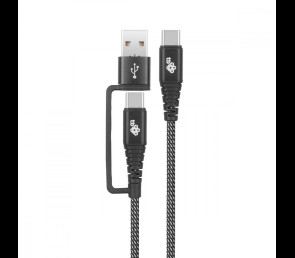 Kabel TB 2w1 USB C - USB C z USB A 1.2 m moc 60W uniwersalny