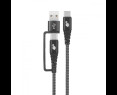 Kabel TB 2w1 USB C - USB C z USB A 1.2 m moc 60W uniwersalny Kabel TB 2w1 USB C - USB C z USB A 1.2 m moc 60W uniwersalny