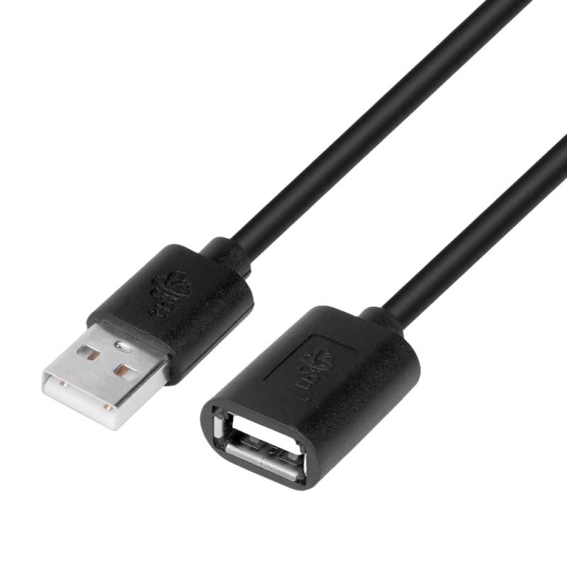 Kabel USB 1.8 m przedłużacz czarny elastyczny USB 2.0 Kabel USB 1.8 m przedłużacz czarny elastyczny USB 2.0
